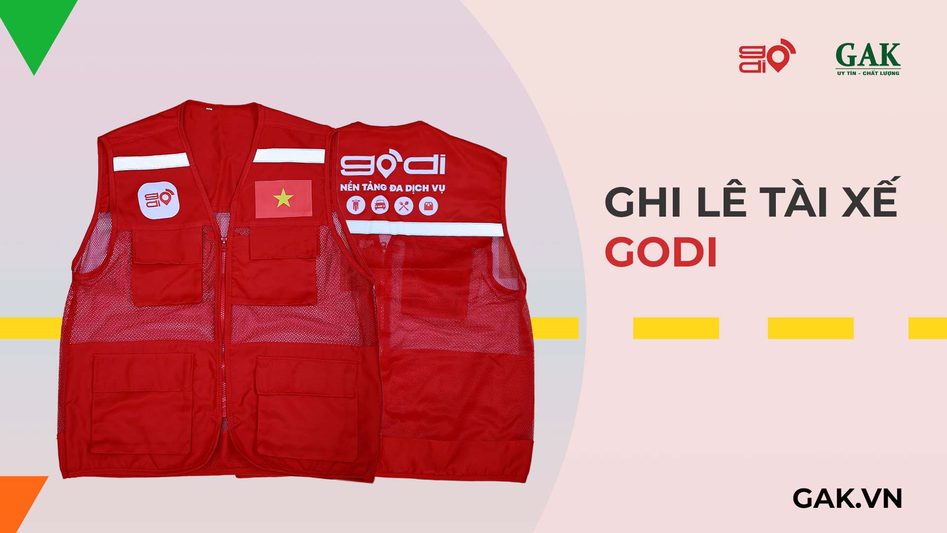 Áo ghi lê đồng phục tài xế giao hàng GODI