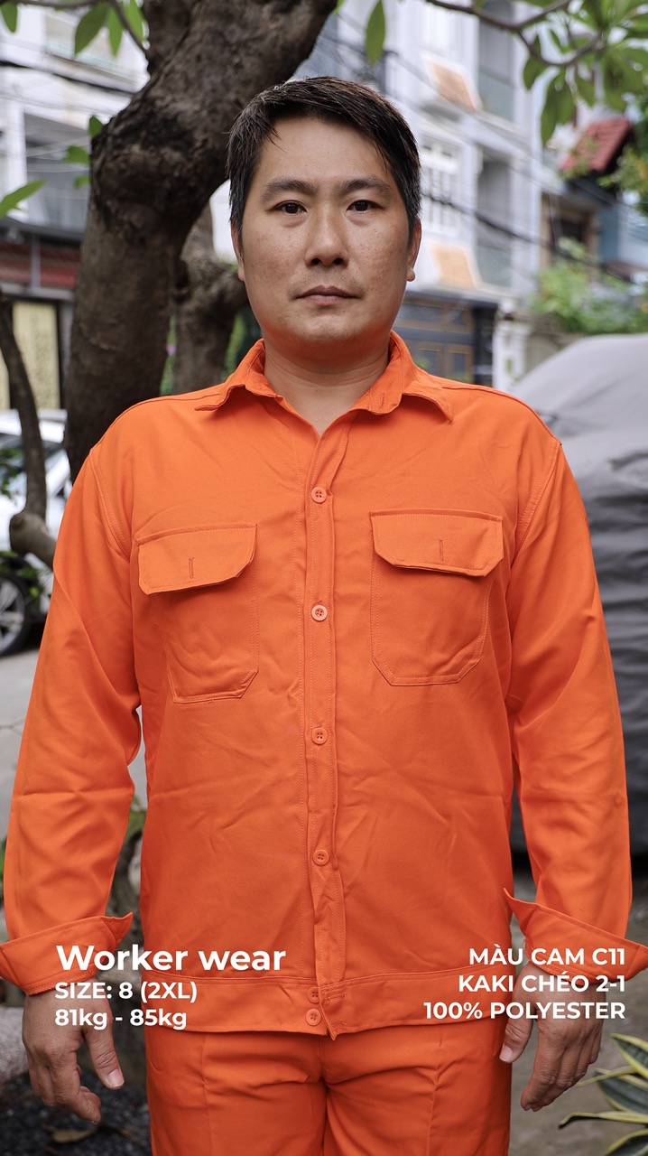 Khaki 2-1 Work Uniform, Color: Orange