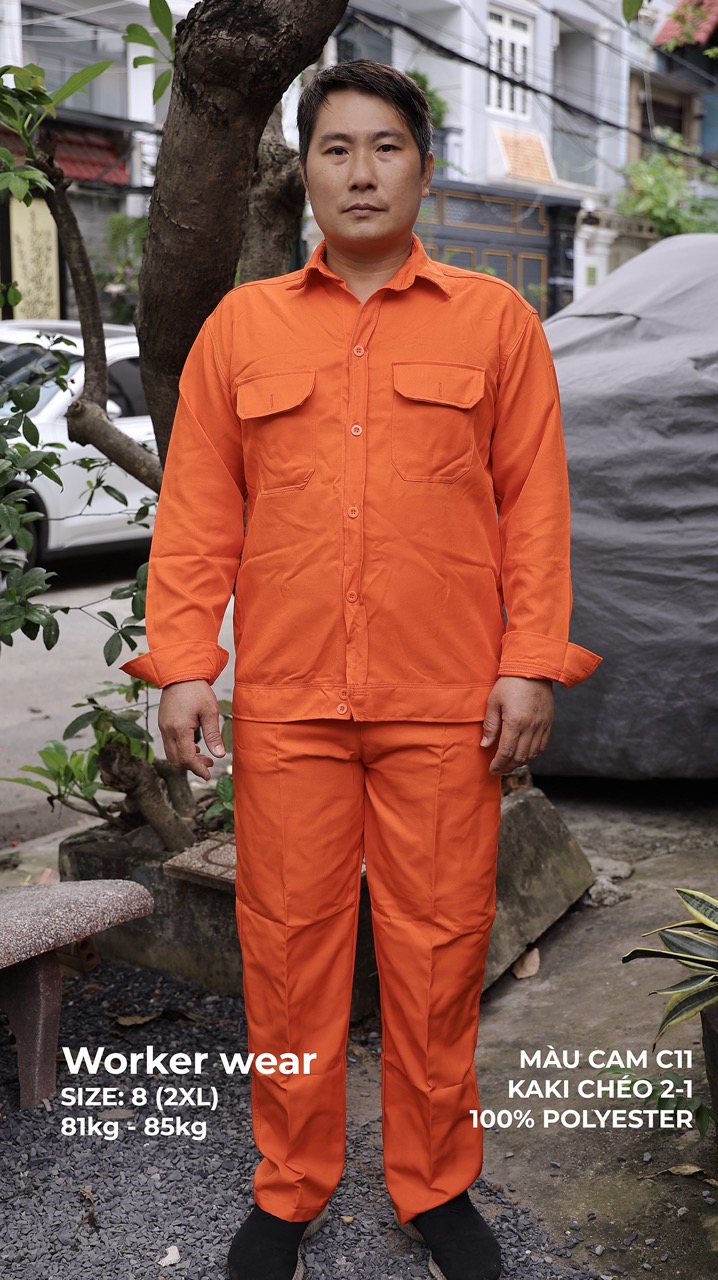 Khaki 2-1 Work Uniform, Color: Orange