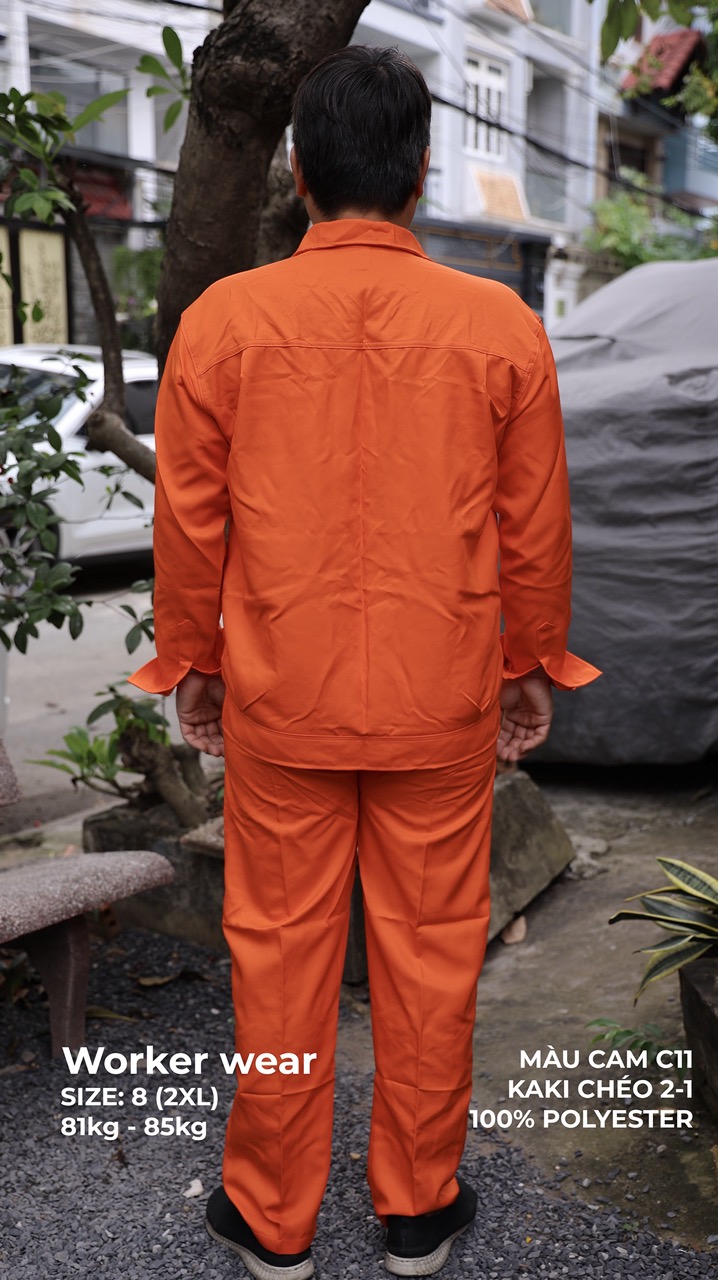 Khaki 2-1 Work Uniform, Color: Orange