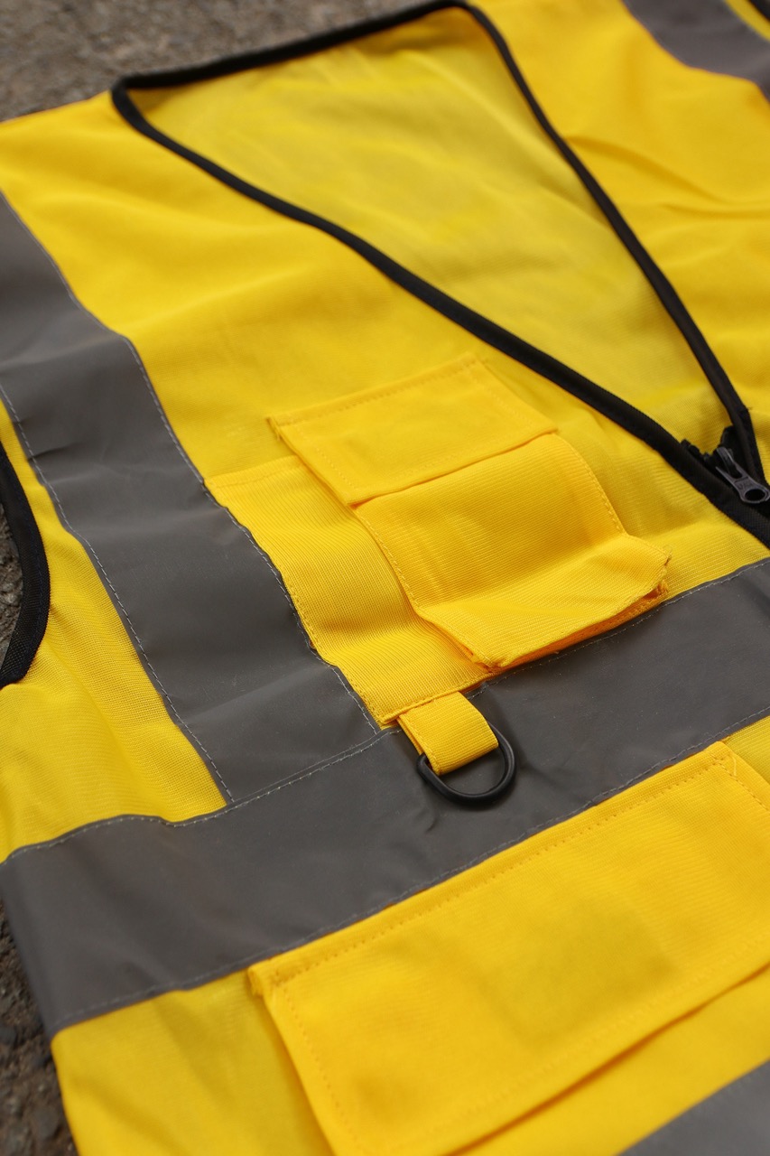 Hi Vis Palize Safety Vest  color with 5cm high bright poly reflective stripes
