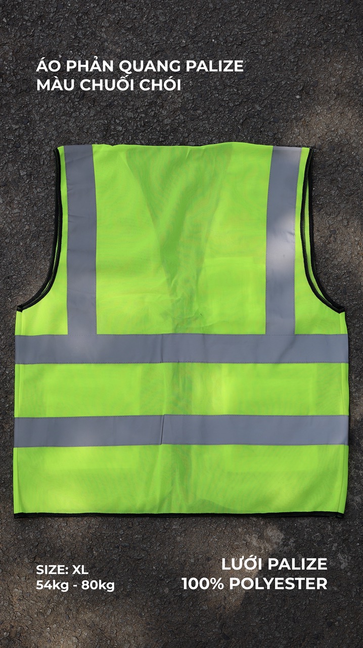 Hi Vis Palize Safety Vest neon green color with 5cm high bright poly reflective stripes