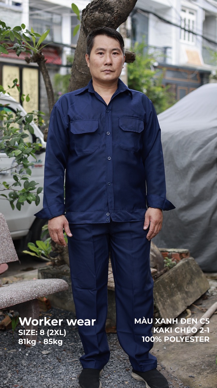 Mẫu đồng phục công nhân trơn, Màu sắc: Xanh đen