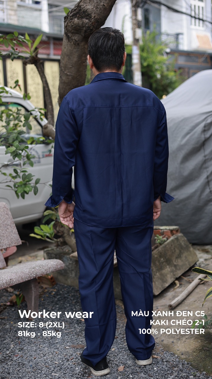 Mẫu đồng phục công nhân trơn, Màu sắc: Xanh đen