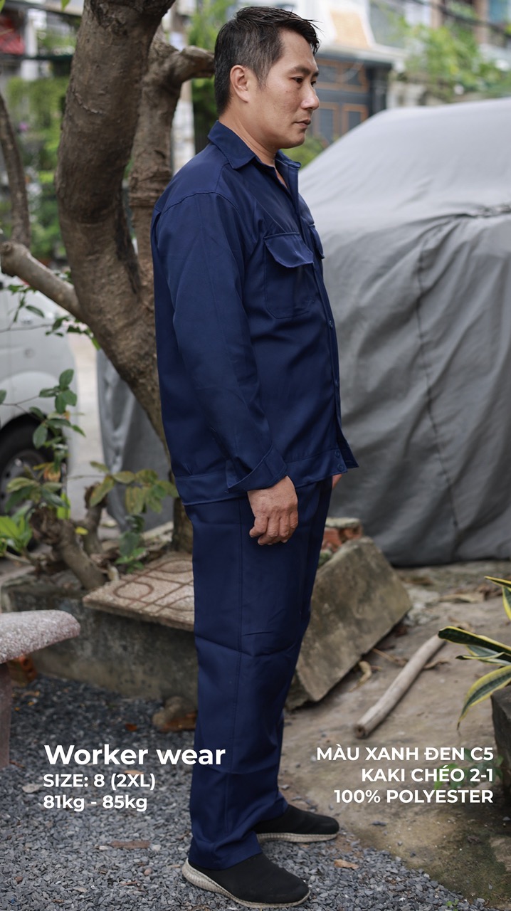 Mẫu đồng phục công nhân trơn, Màu sắc: Xanh đen