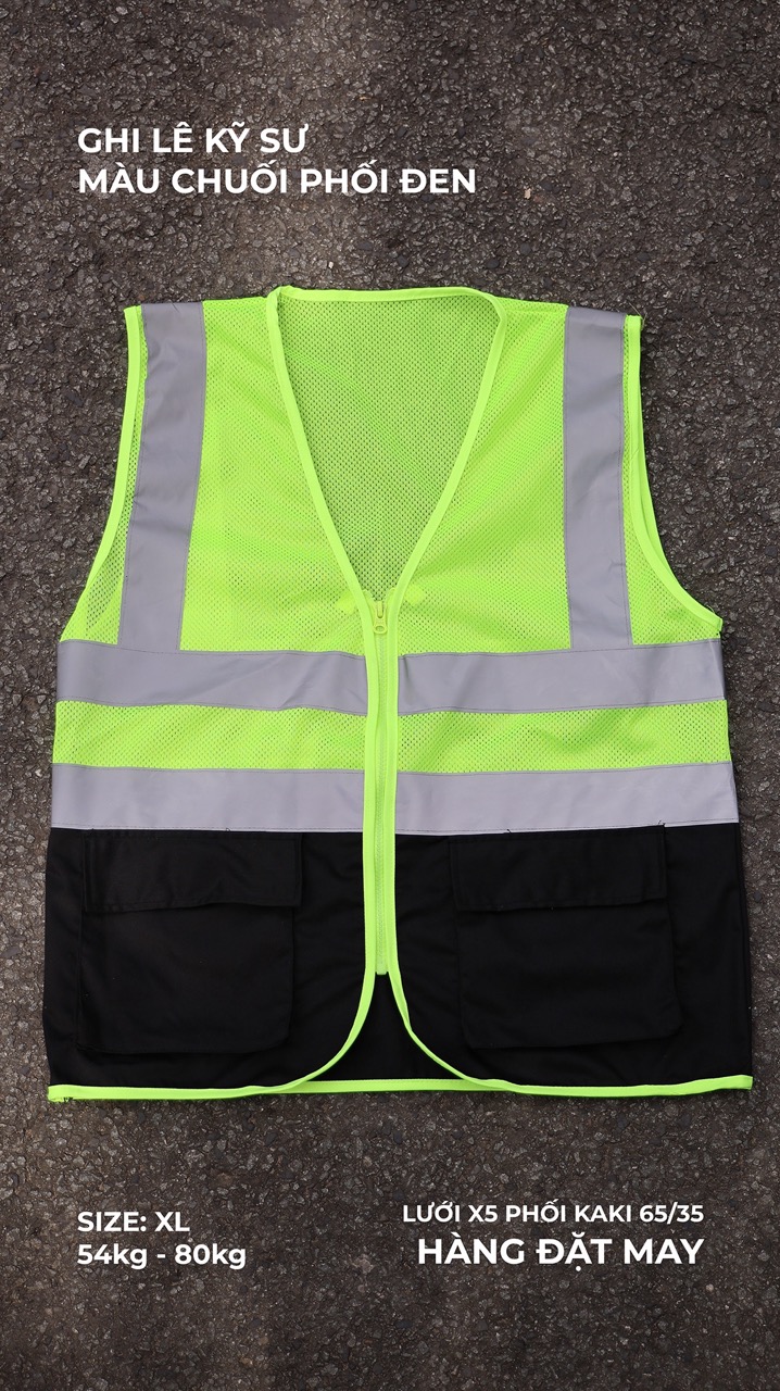 Áo ghi lê kỹ sư lưới phối vải kaki No6