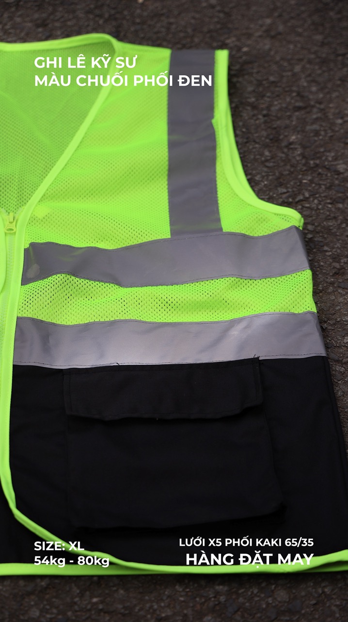 Áo ghi lê kỹ sư lưới phối vải kaki No6