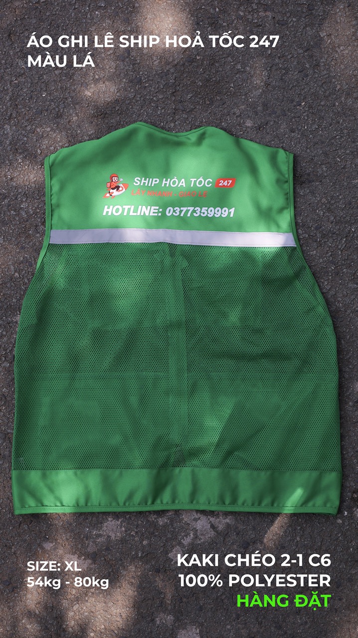 Áo ghi lê tài xế Ship hoả tốc 247