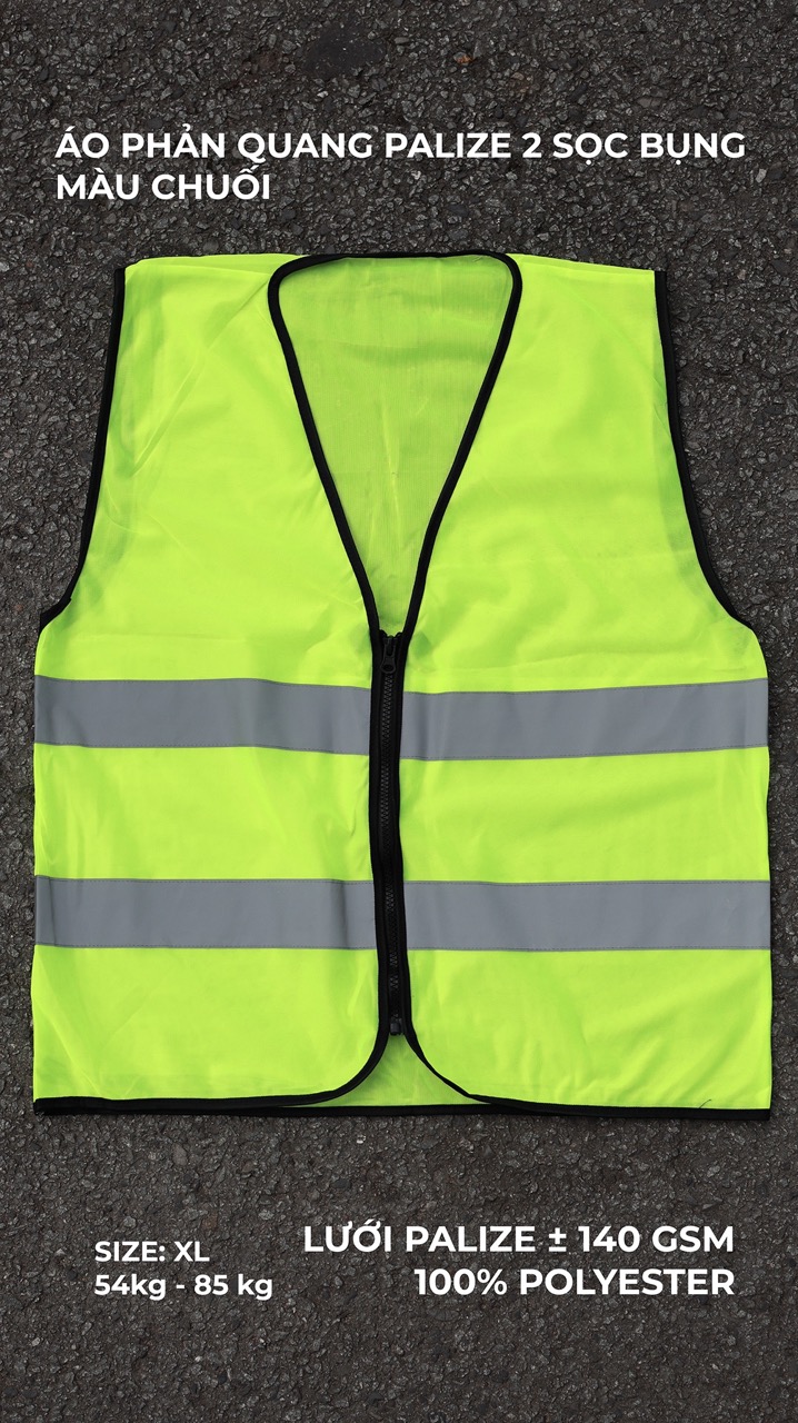 Áo phản quang palize 2 sọc bụng 140gsm 1K