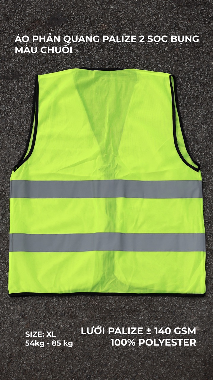 Áo phản quang palize 2 sọc bụng 140gsm 1K