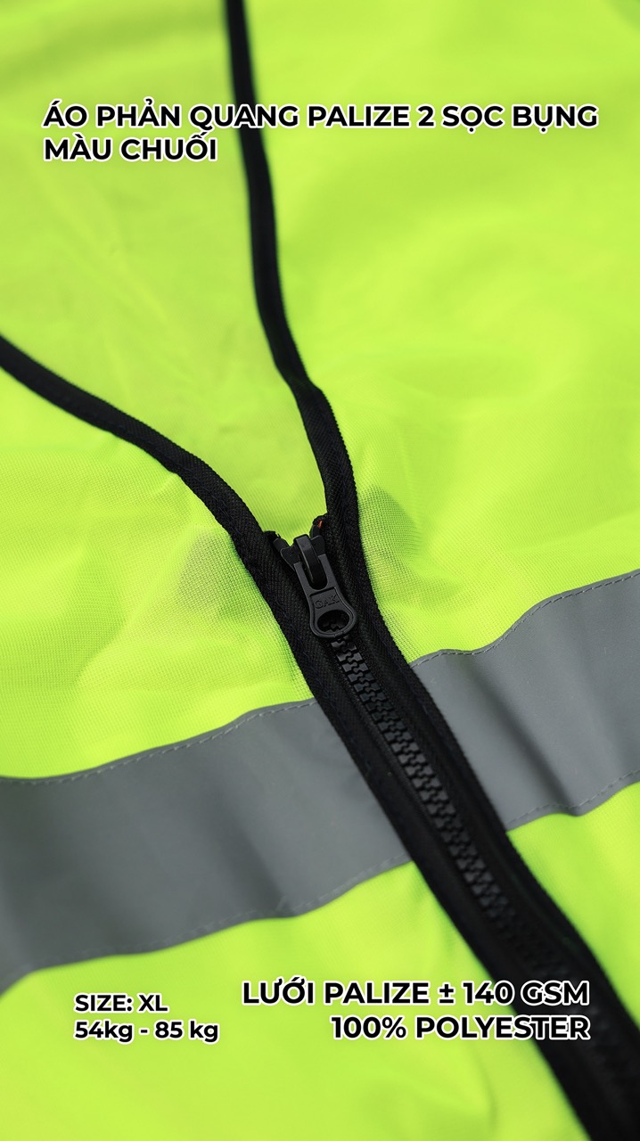 Áo phản quang palize 2 sọc bụng 140gsm 1K