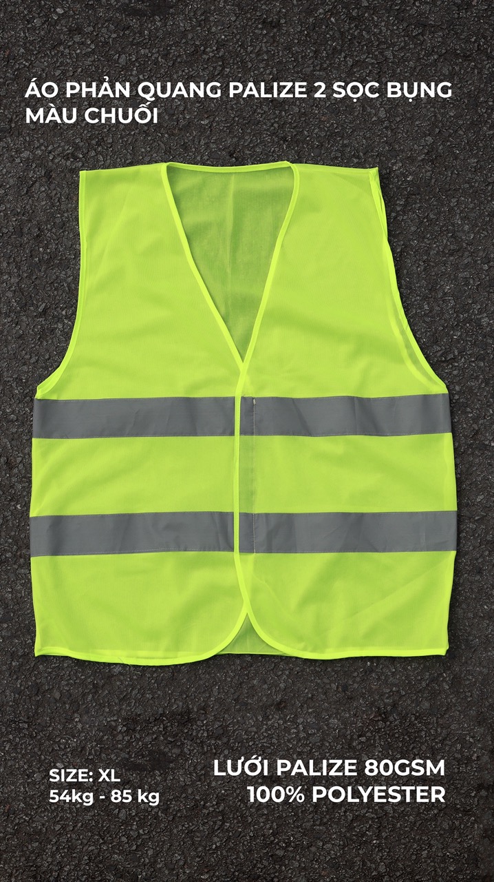 Áo phản quang palize 2 sọc bụng 80gsm
