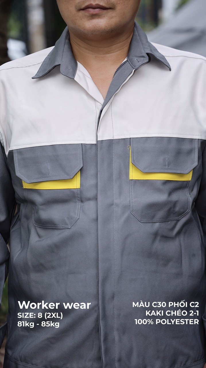 Mẫu đồng phục công nhân kiểu phối số 2