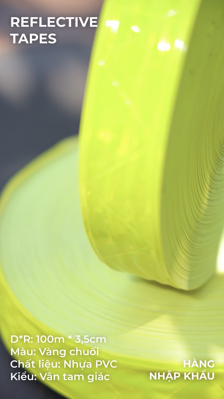 Phản quang nhựa chuối vân tam giác 3,5cm x 100m