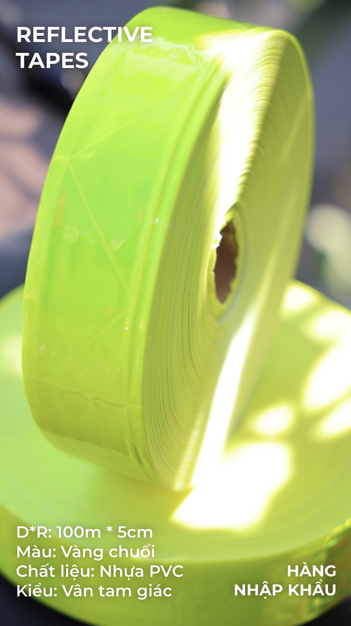 Phản quang nhựa chuối vân tam giác 5cm x 100m