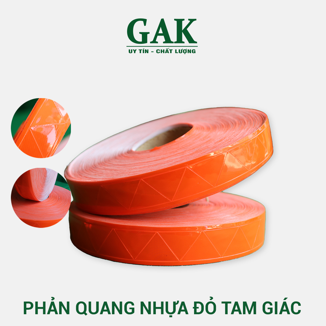 Phản quang nhựa đỏ vân tam giác 2,5cm x 100m