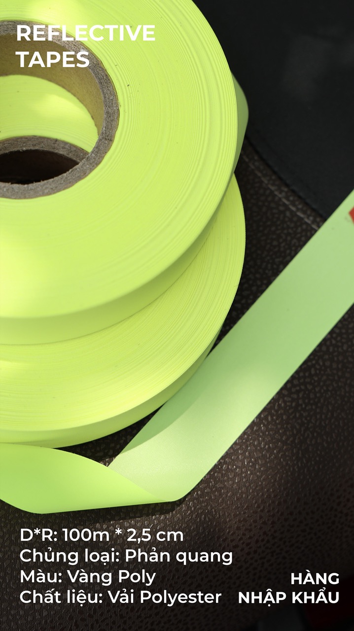 Phản quang poly vàng 2,5cm x 100m