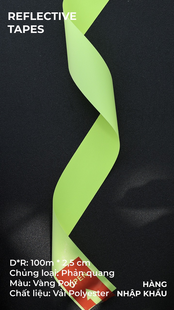 Phản quang poly vàng 2,5cm x 100m