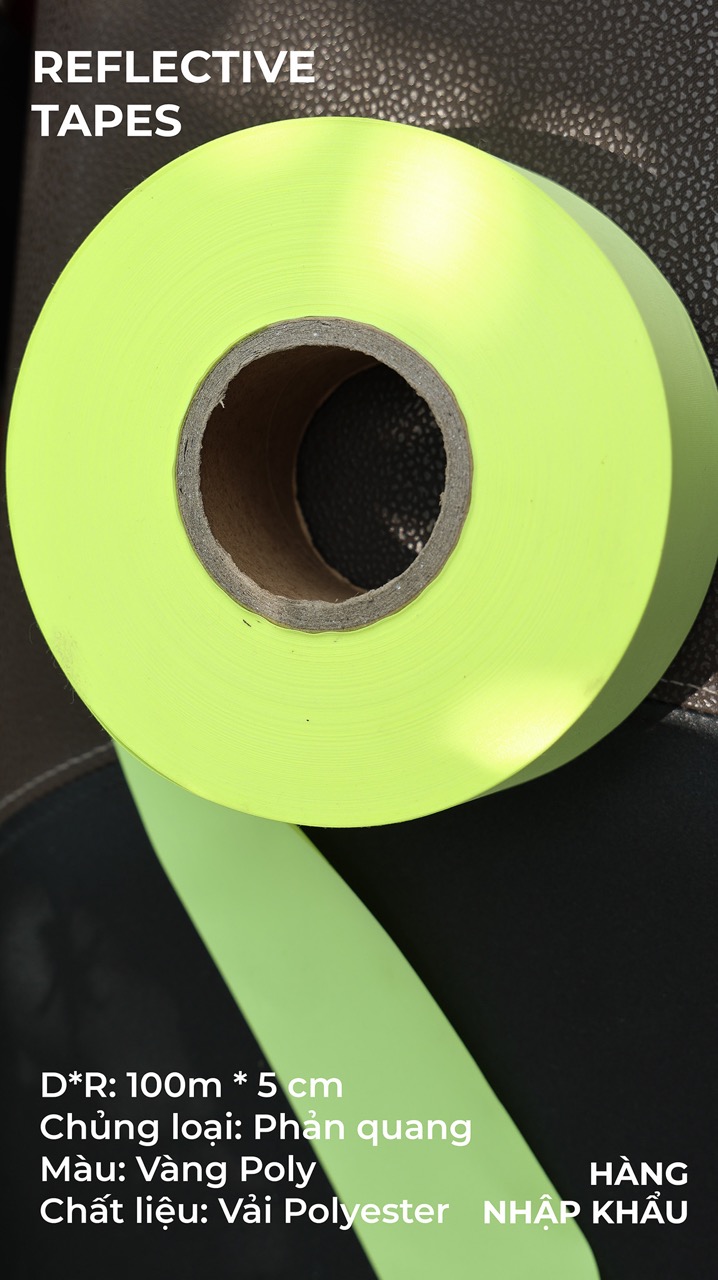 Phản quang poly vàng 5cm x 100m