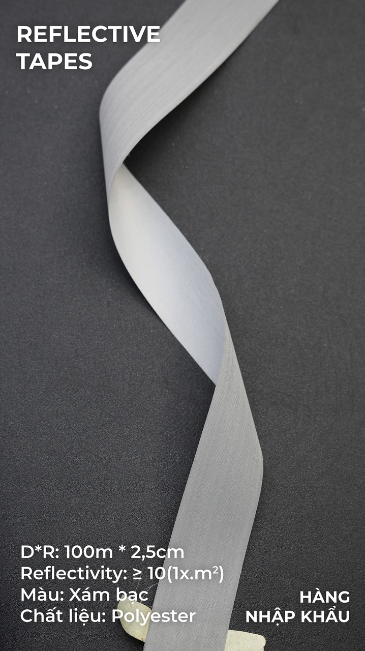 Standard Gray Poly Reflective Tape 2.5cm x 100m