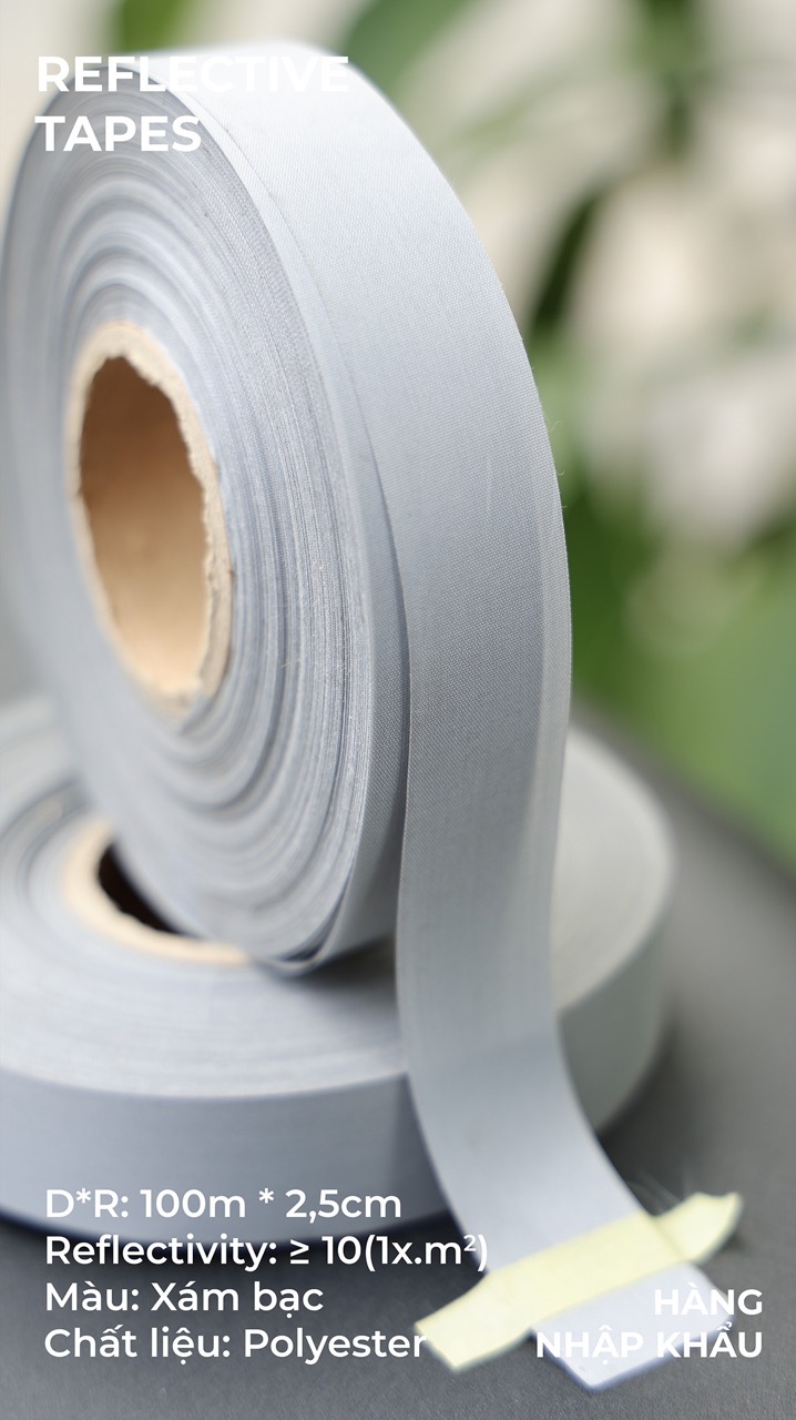 Standard Gray Poly Reflective Tape 2.5cm x 100m