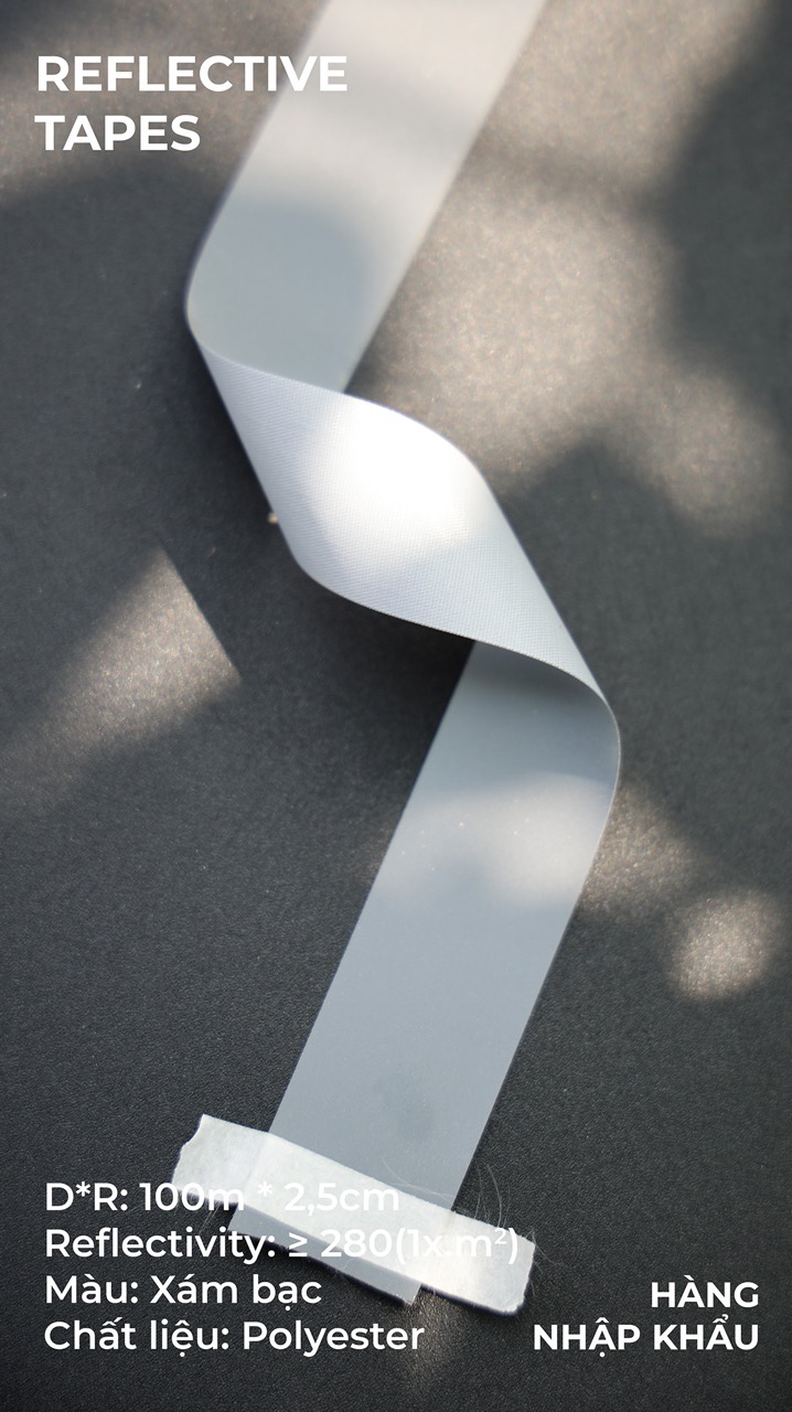 Medium Gray Poly Reflective Tape 2.5cm x 100m