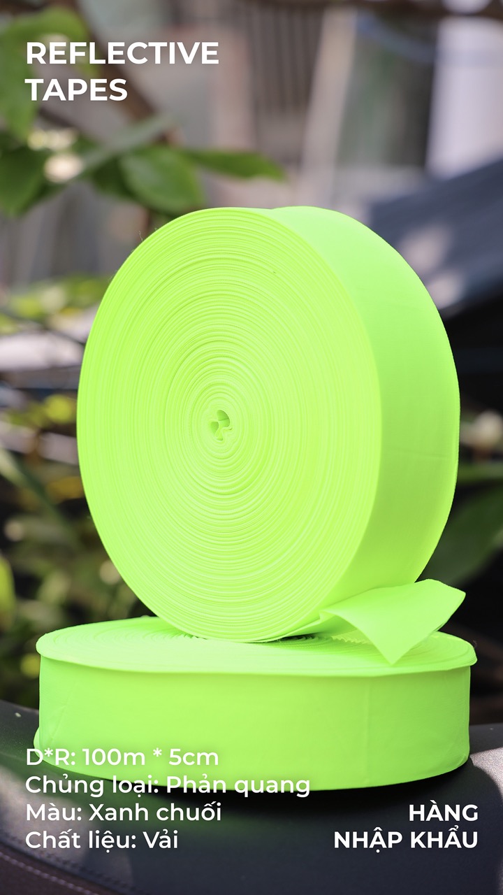 Phản quang vải xanh chuối 5cm x 100m