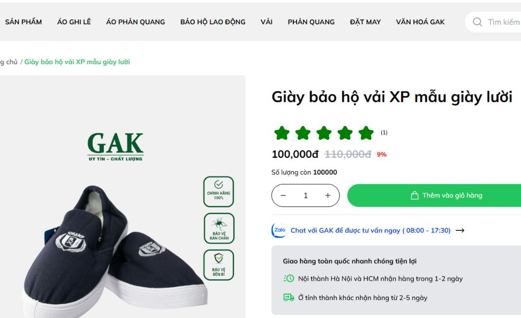 Bảo hộ lao động GAK là nhà cung cấp giày bảo hộ hàng đầu Việt Nam.