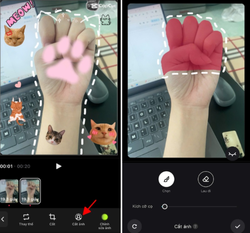 Bước 3: Chỉnh sửa bố cục hình ảnh cho khớp hiệu ứng