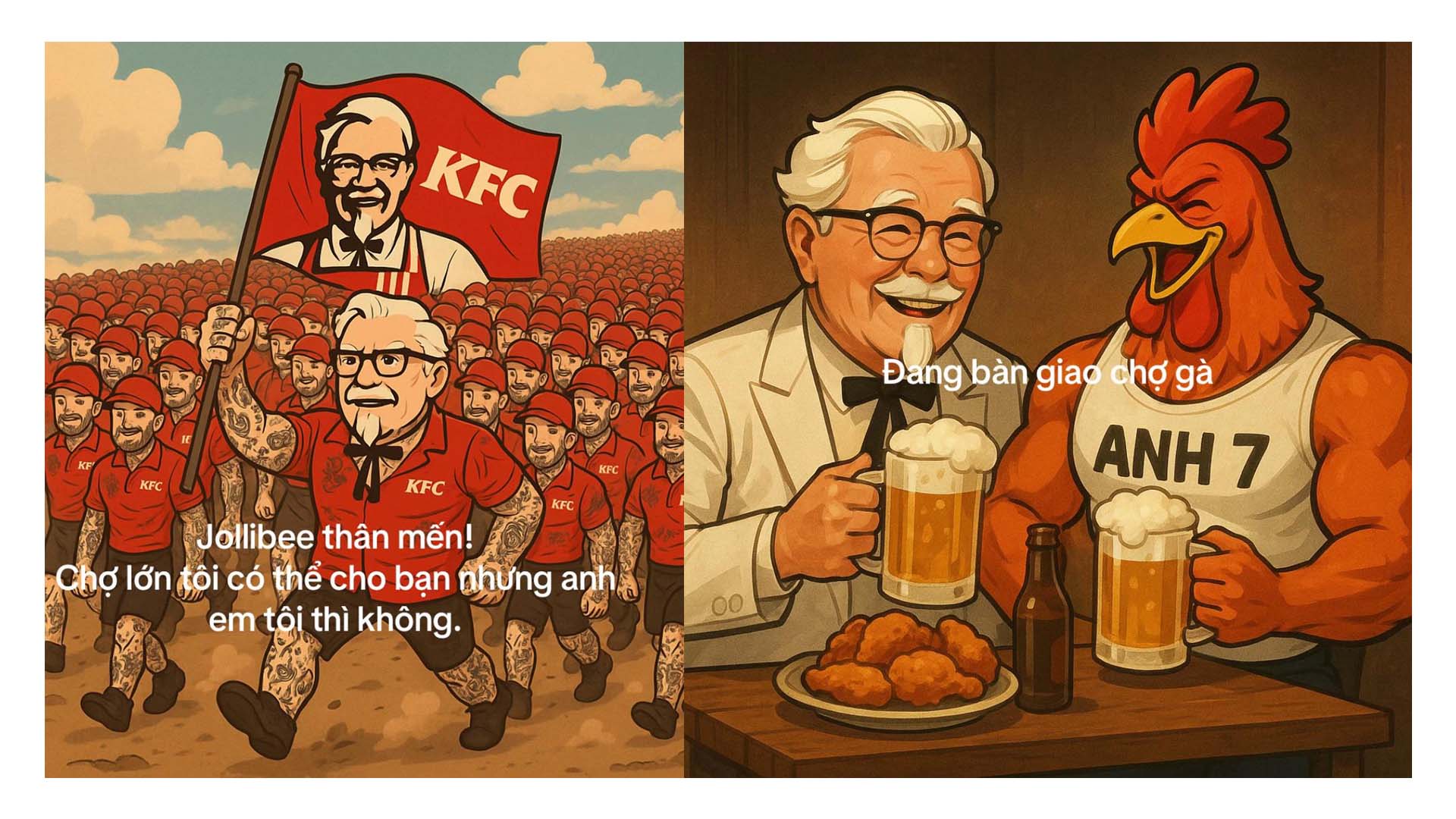 Những chiếc meme KFC và Jollibee khịa nhau