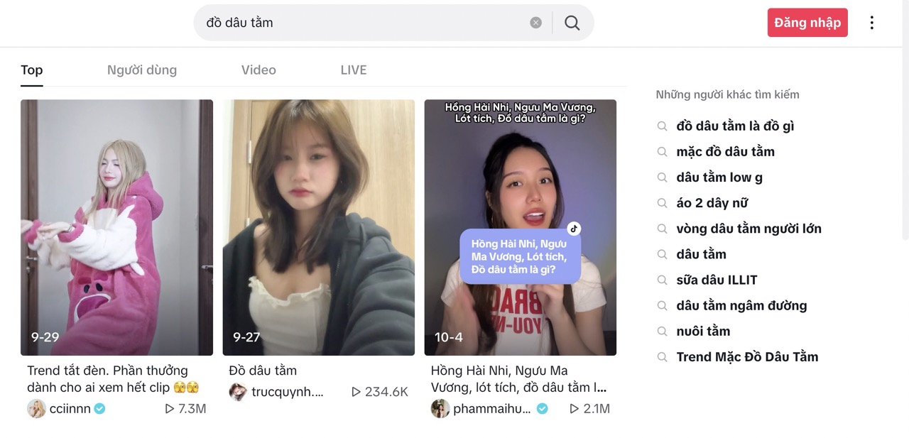 Trend đồ dâu tằm trên tiktok