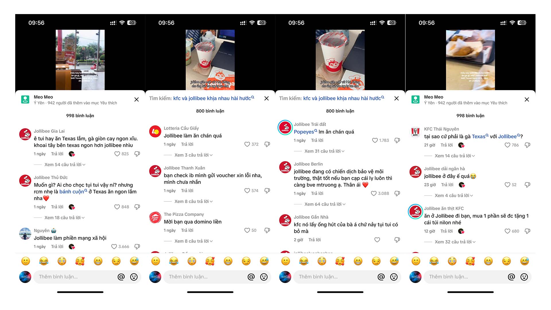 KFC Và Jollibee khịa nhau hài hước trên TikTok