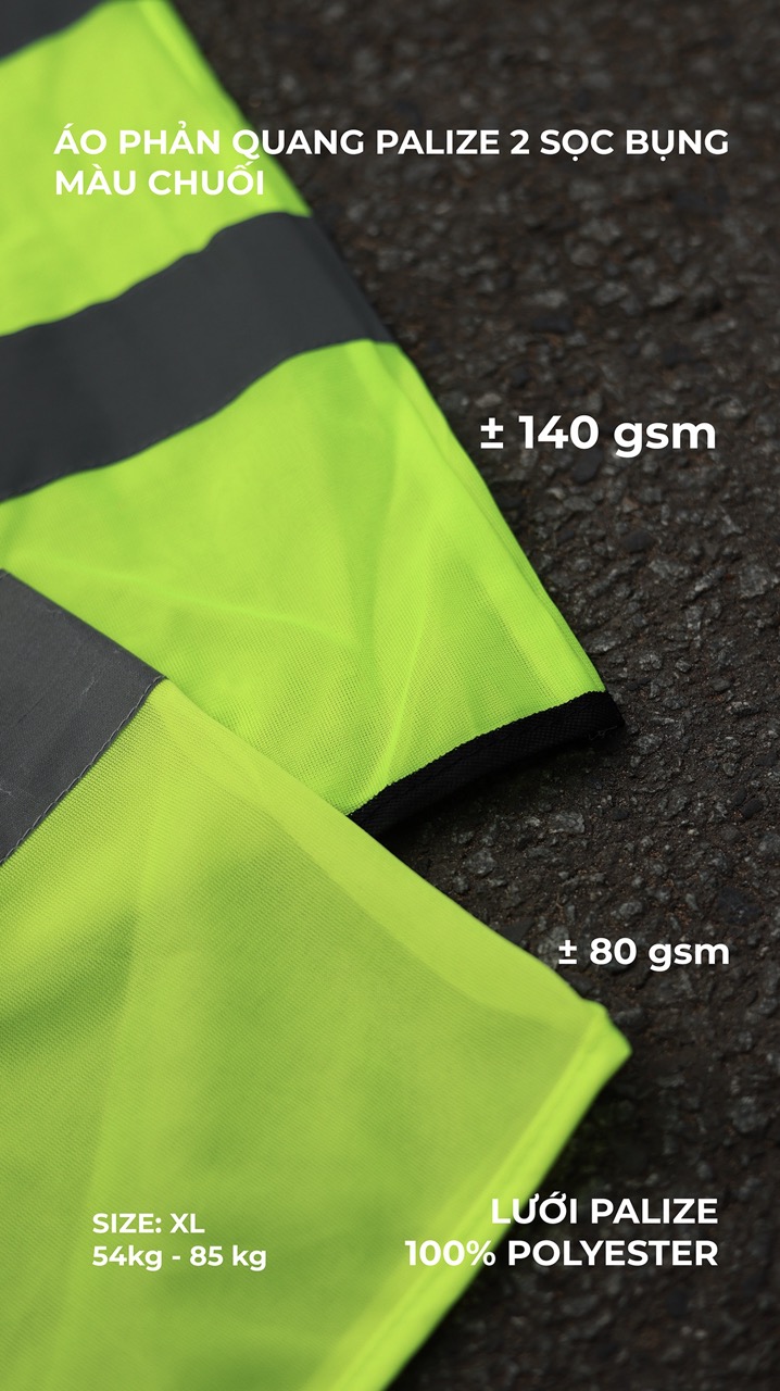 áo phản quang palize 2 sọc bụng 80gsm