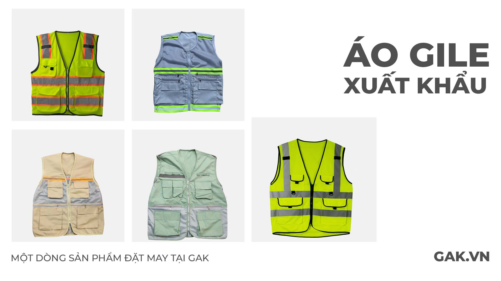 Mẫu Áo gile bảo hộ xuất khẩu