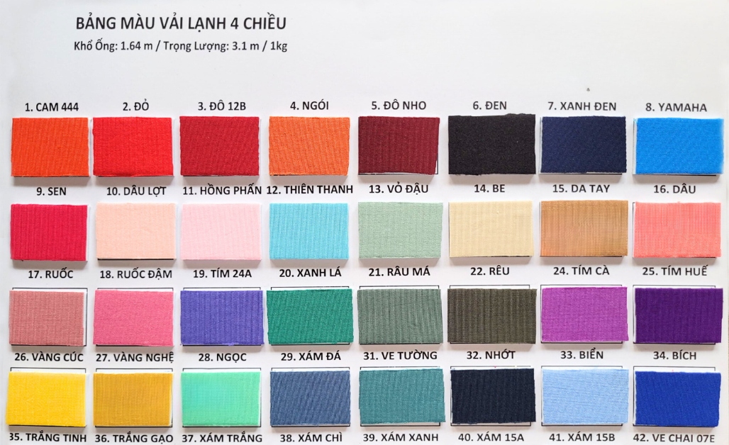 Vải thun lạnh 4 chiều