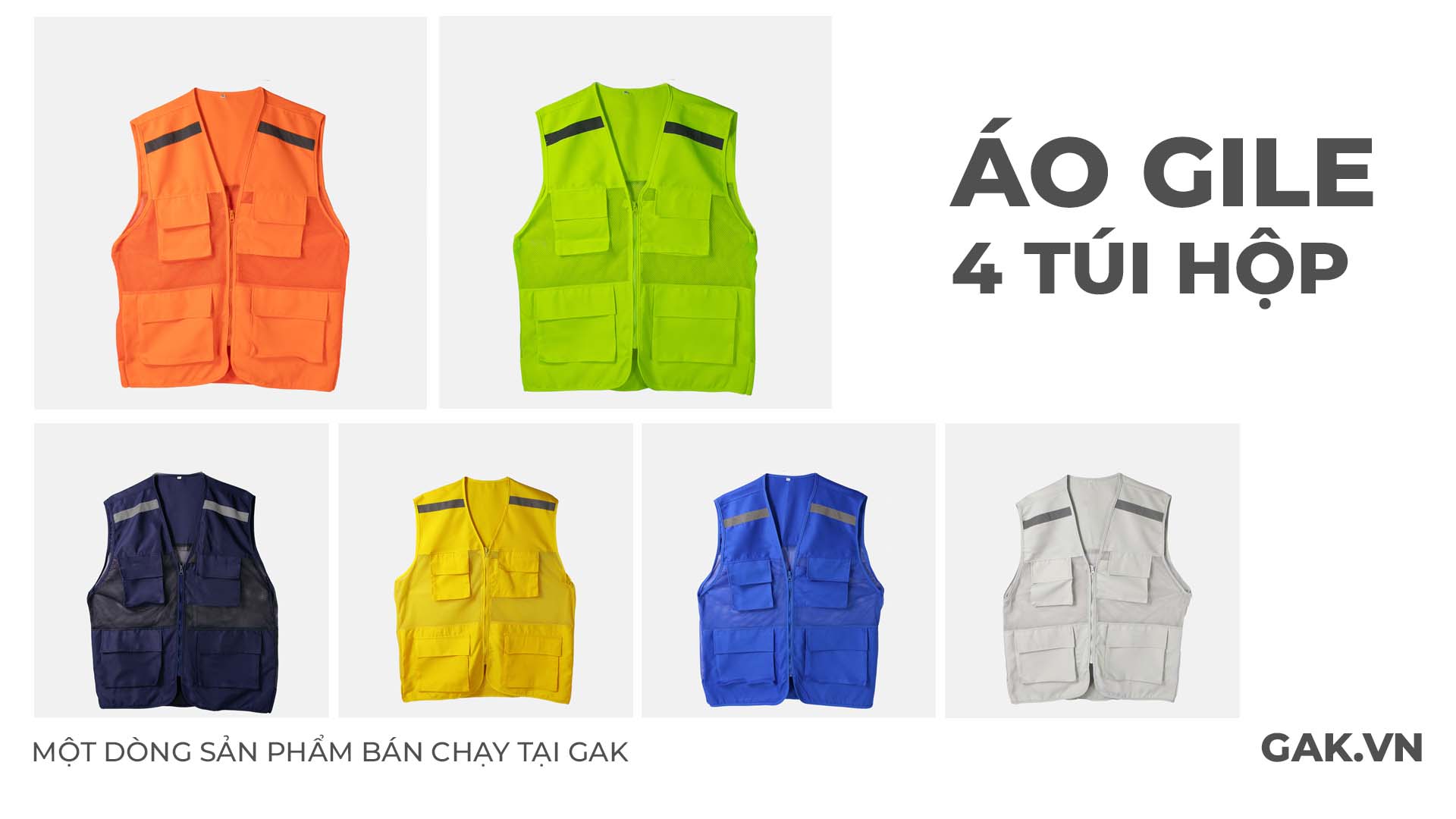 Áo gile phản quang bảo hộ túi hộp