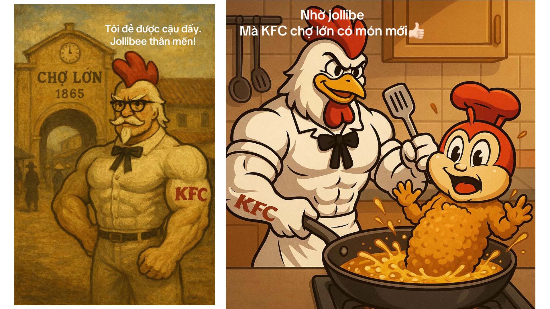 Những chiếc meme KFC và Jollibee khịa nhau