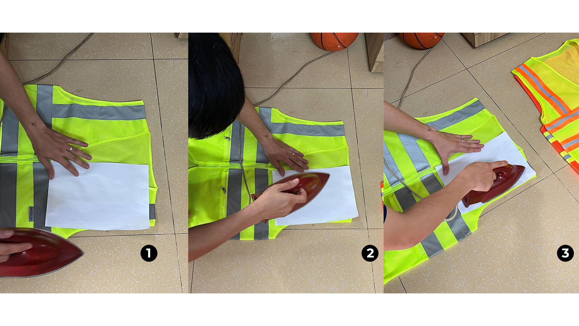 Hướng dẫn ủi áo phản quang